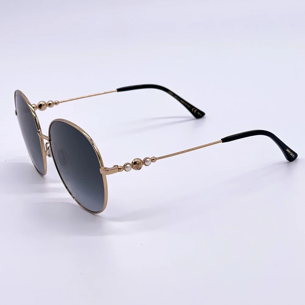 JIMMY CHOO BRAND NEW ROUND OVERSIZED GREY WOMEN SUNGLASSES JIMMY CHOO